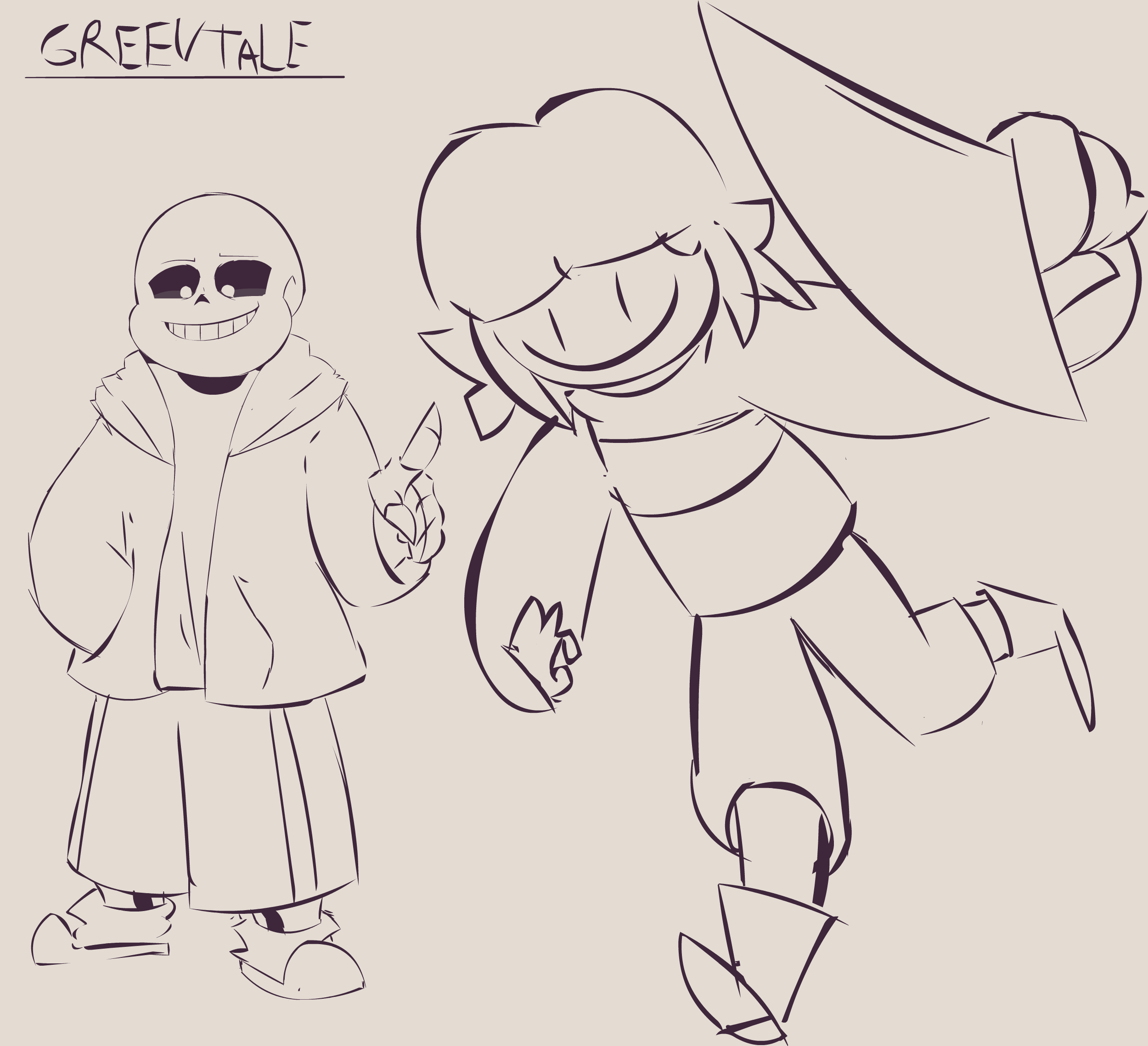 sans and chara (undertale) drawn by nano_mochi