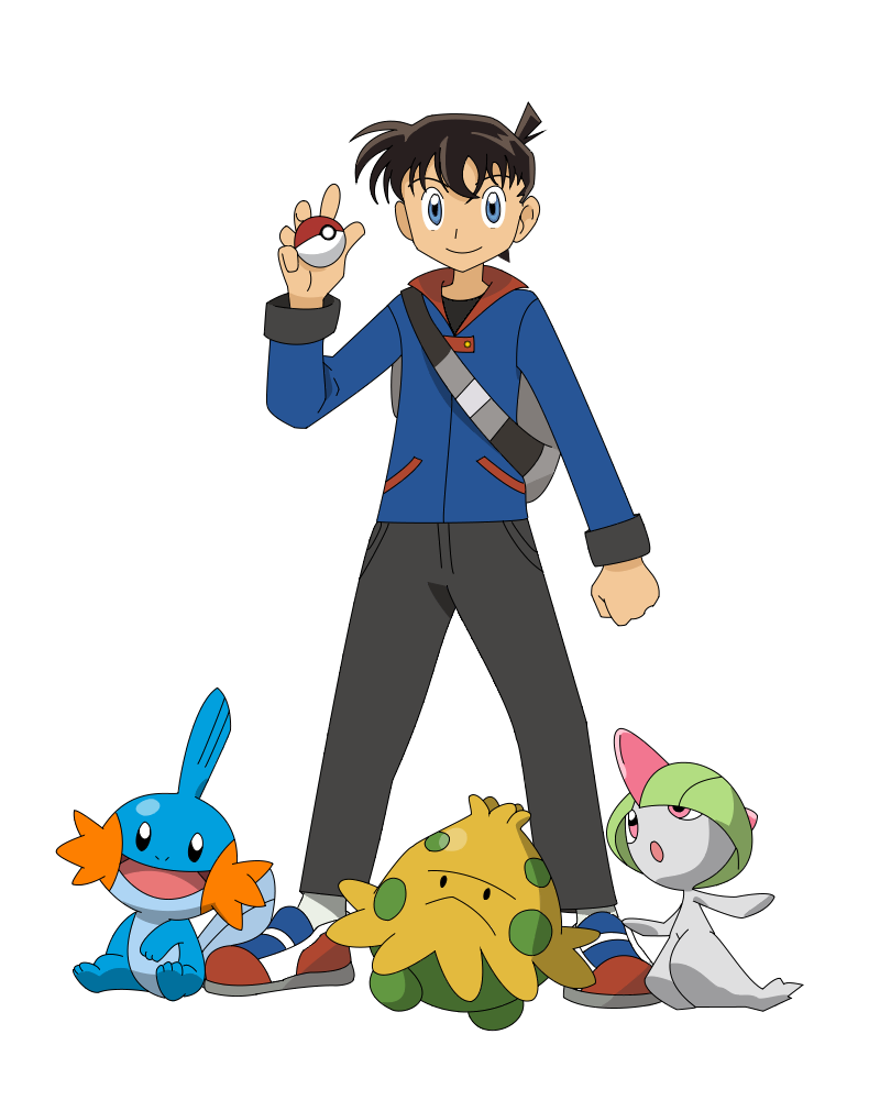 Trainer Shinichi and Pokemon