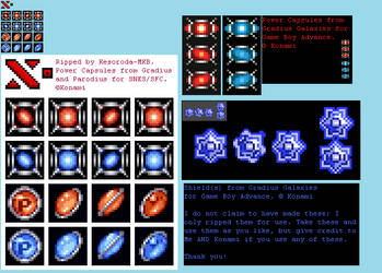 Gradius / Parodius Power Capsules and Shields by Kesoroda-MKB