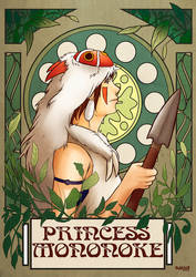 Princess Mononoke Art Nouveau Poster