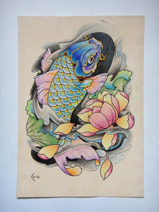 Tattoo design - Koi fish