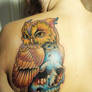 Tattoo - Owl and skull
