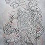 Tattoo design - Eagle and snake  lineart