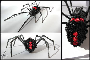 Polymer Clay Rose Bud - Black Widow