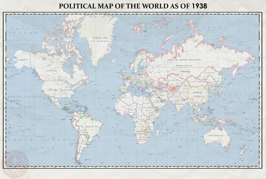 Map of the world in 1938 (Era Nacionalcomunista)