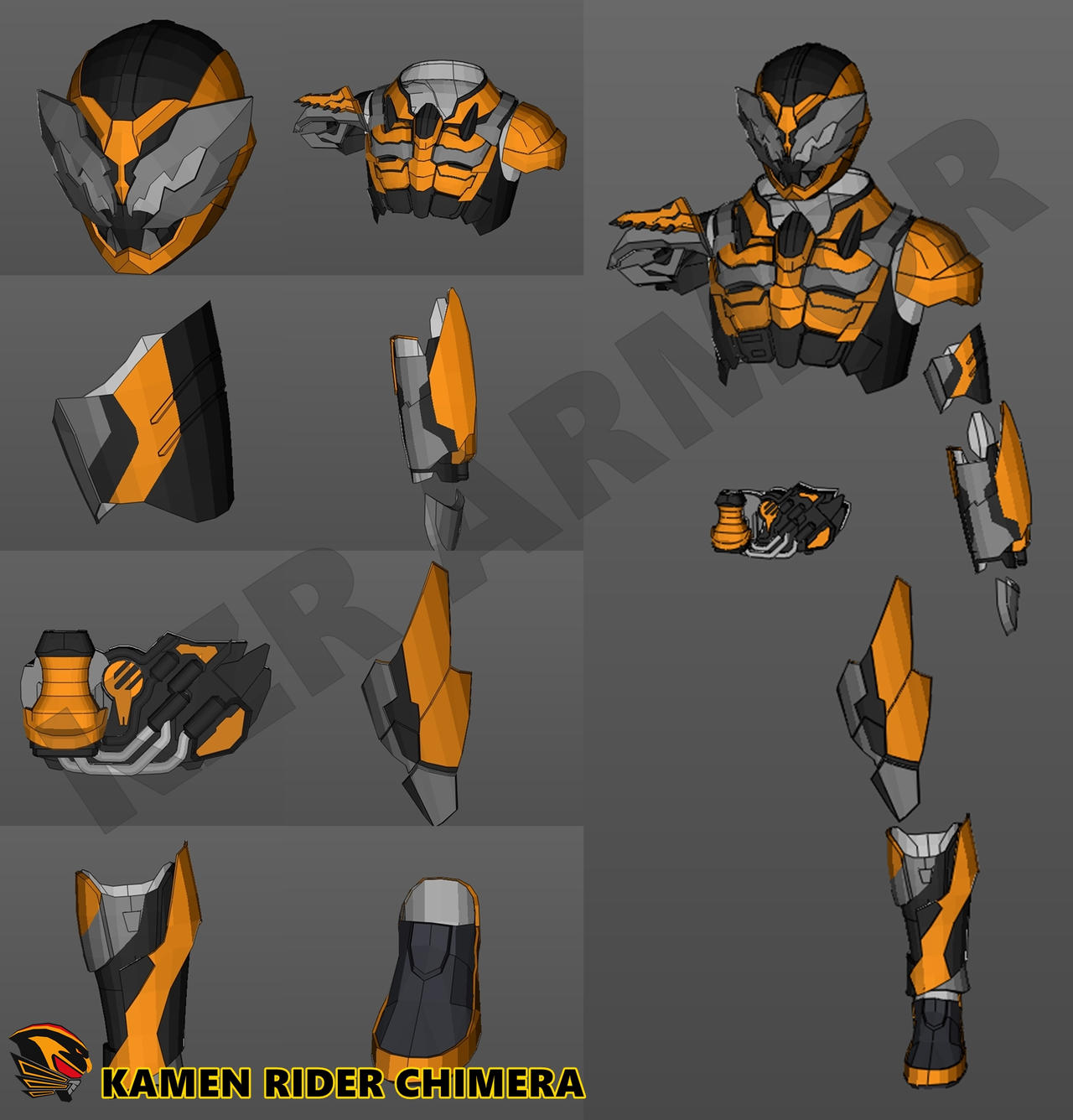 Pepakura Kamen Rider - Chimera by ryankenzure on DeviantArt