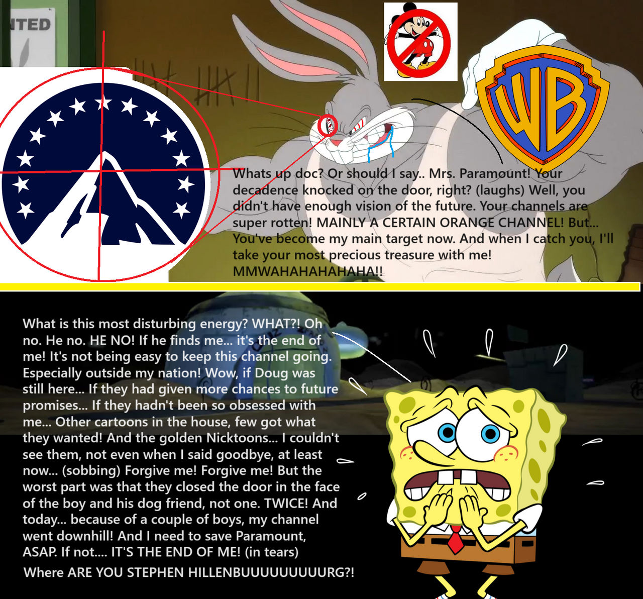 Spongebob scared of Bugs Bunny by KH111111 on DeviantArt