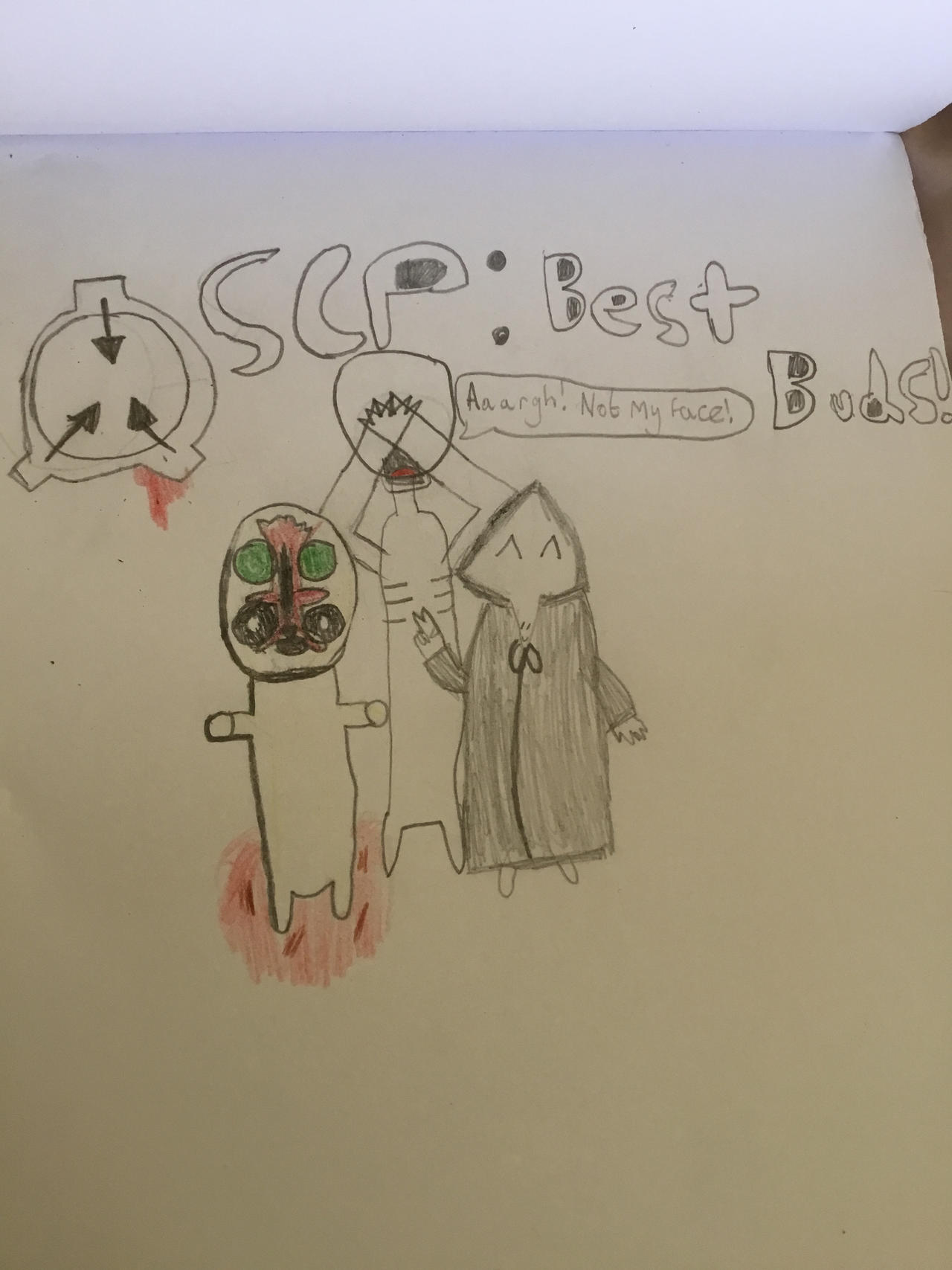 We better hope that SCP-173 never gets a pet SCP-096 (Sorry for the bad  drawing i'm not very good but wanted to try and make this)
