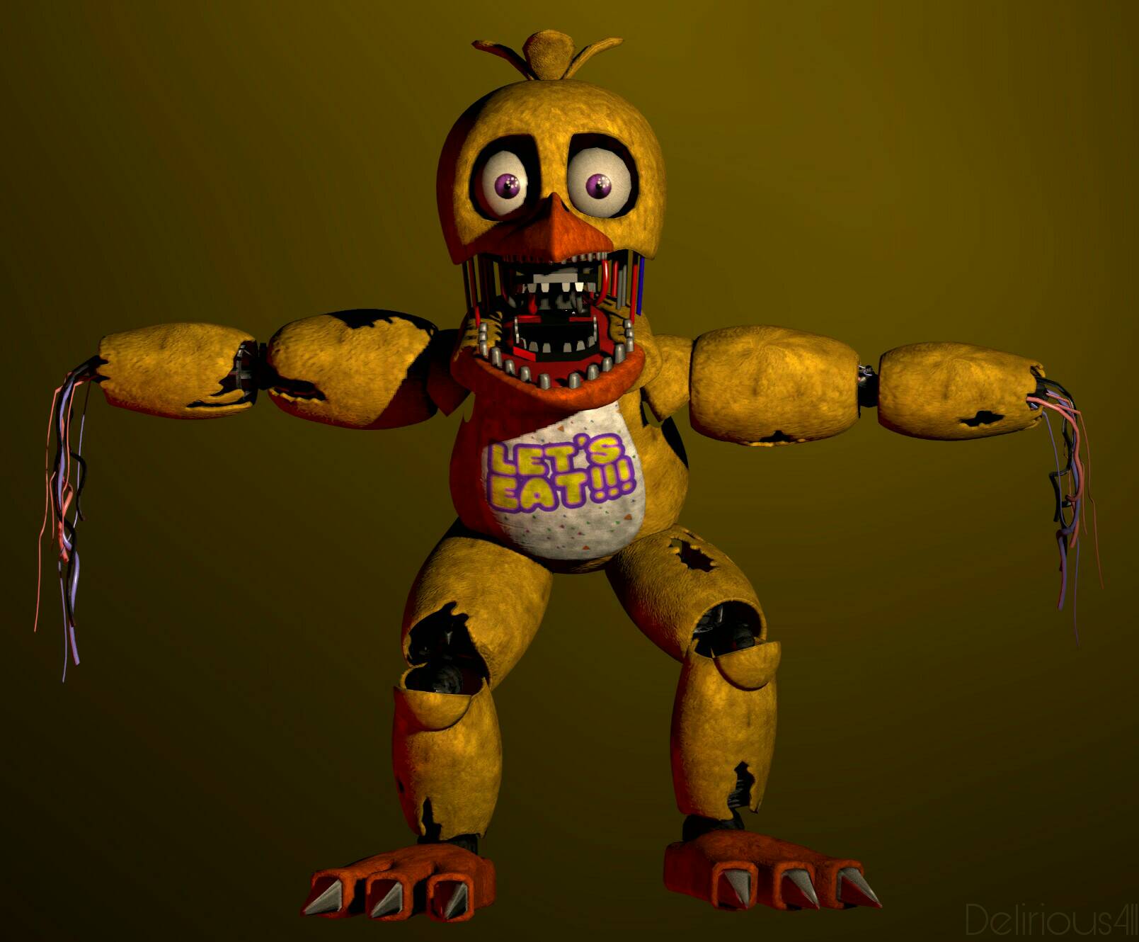 Withered Chica - Desenho de tales_3004 - Gartic