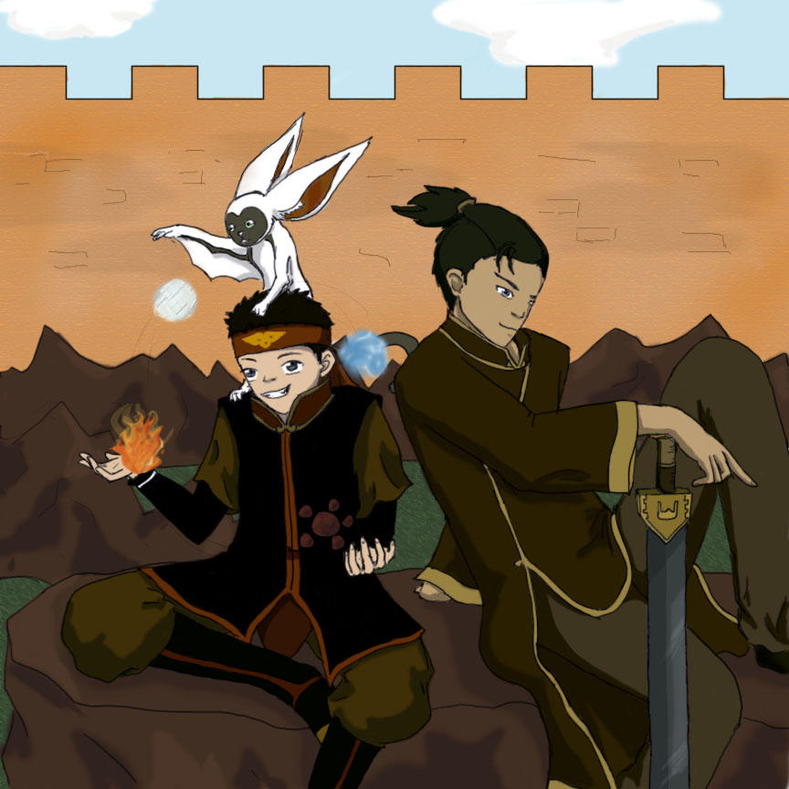Aang and Sokka by CrystalKyuubi on DeviantArt