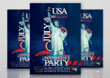 Flyer July 4th Independence Day Party Usa by n2n44studio
