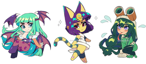 Patreon Chibis: Morrigan, Ankha, and Froppy