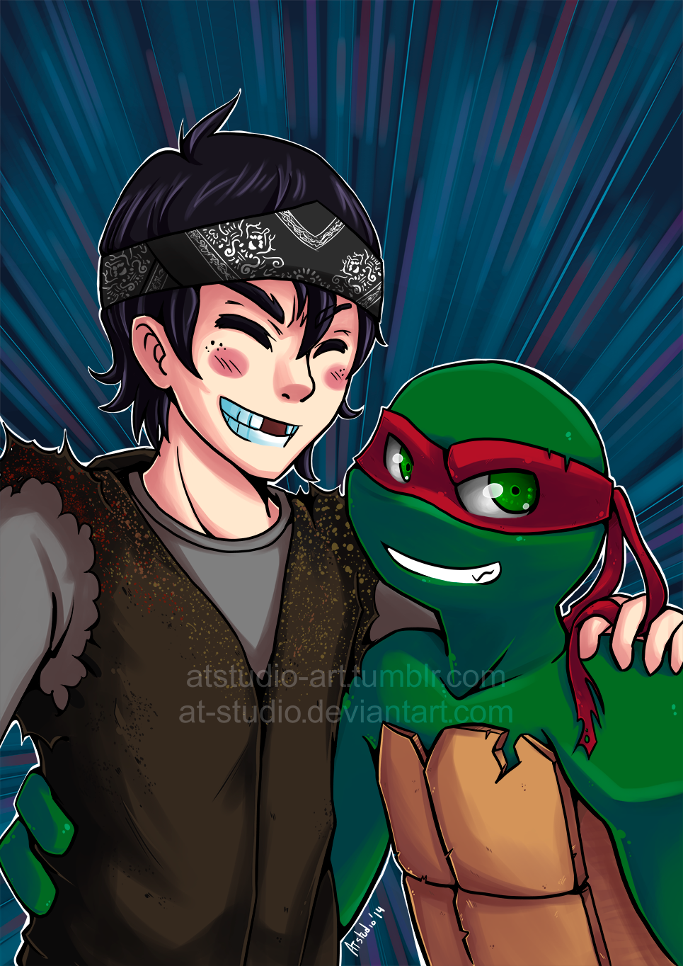 Raph and Casey Bromance - Super hype! xDD