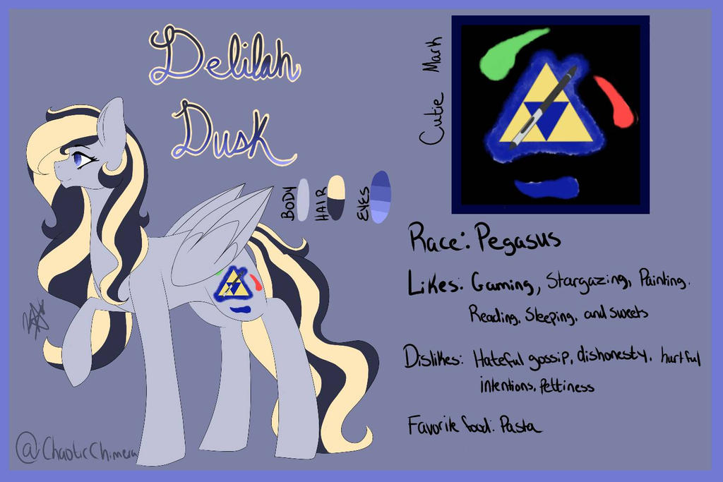 My Ponysona: Delilah Dusk Ref