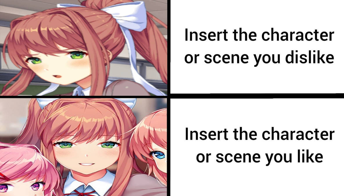 Monika Dislikes Blank But Likes Blank Blank Meme by KimmieArts on Monika Dislikes Blank But Likes Blank Blank Meme by KimmieArts on