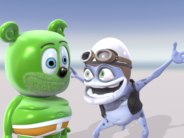 Crazy Frog biting Gummy Bear!! by poyo20 on DeviantArt