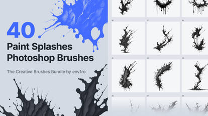 40 Paint Splashes Photoshop Brushes