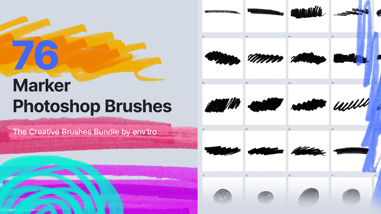 76 Marker Photoshop Brushes by env1ro on DeviantArt