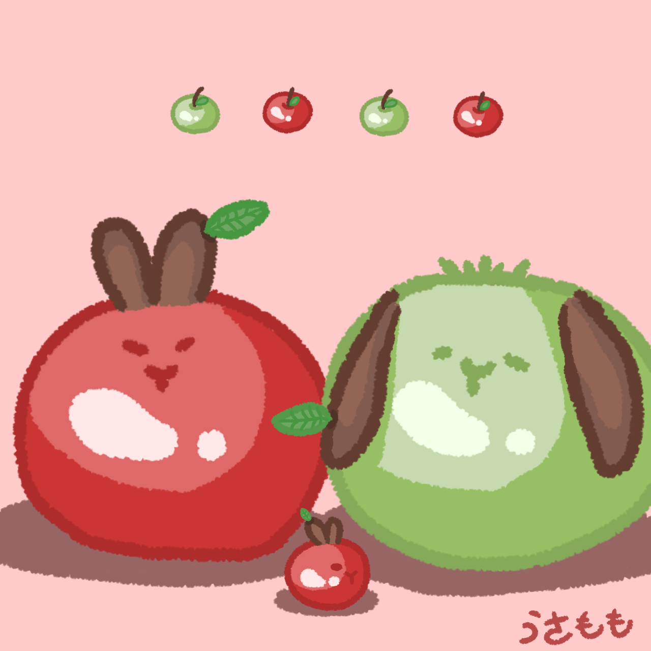 Apple rabbits by Natsumomo0720 on DeviantArt