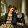 Portrait - Realistic Painting - Victorian In Style - Two Sisters Sat Arm In Arm - The Younger Restin