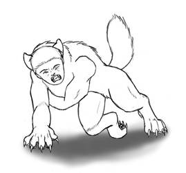 Male werewolf- mid change