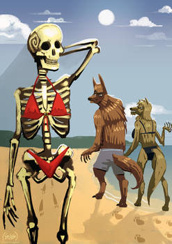 Life is a beach: Bikini Skeleton and werewolves