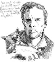 Philip Dick with cat