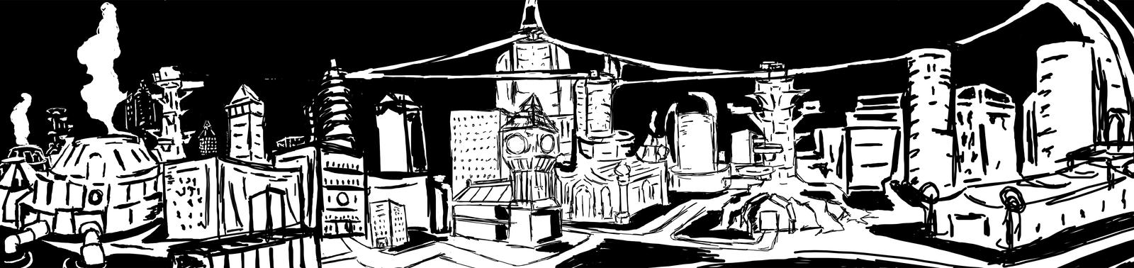 Fantasy Noir City concept