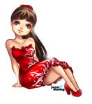 red dress and pumps by bw-inc