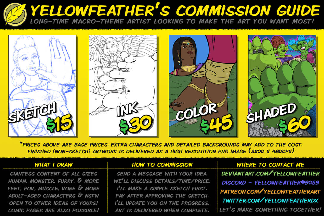 Yellowfeather's Commission Guide - CLOSED TIL JUNE