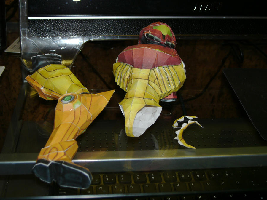 Samus Papercraft Unfinished Papercraft Samus 1 by Esteban1988 on DeviantArt