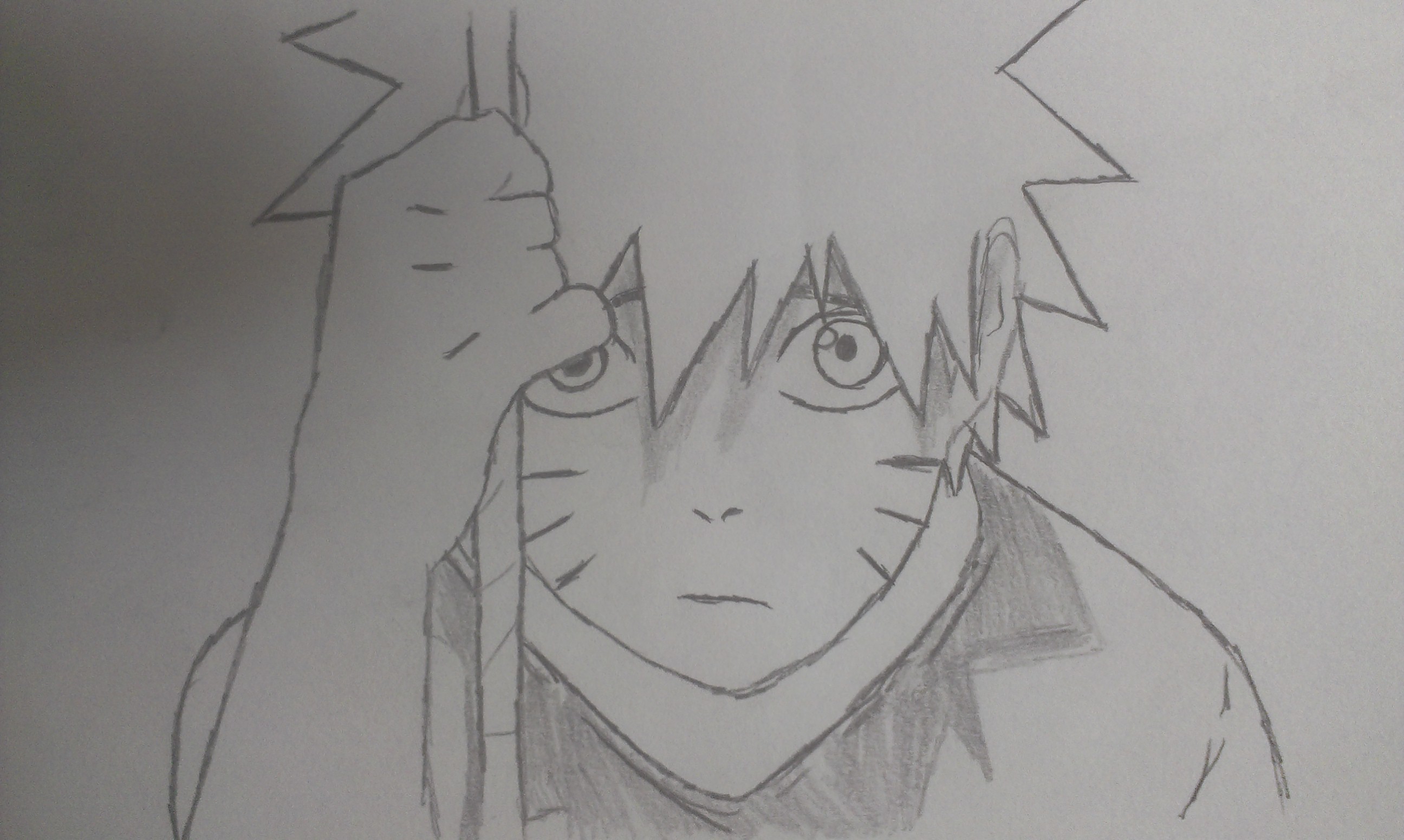 Sad Naruto Original Drawing on Paper Stock Illustration - Illustration of  black, line: 240047703