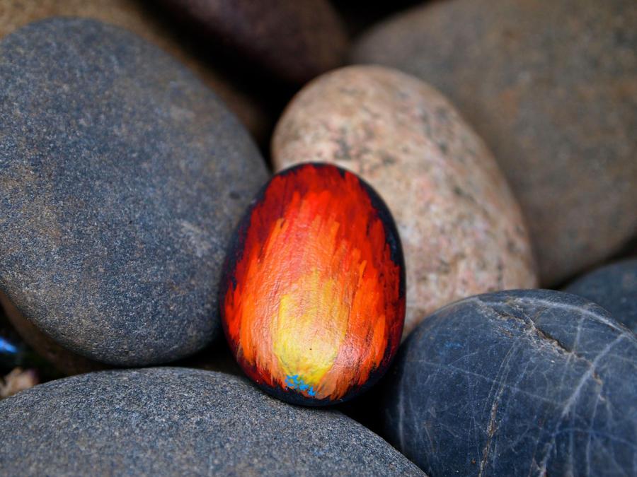 Fire Painted Rocks Painted rocks - flame by countess-shalott on DeviantArt