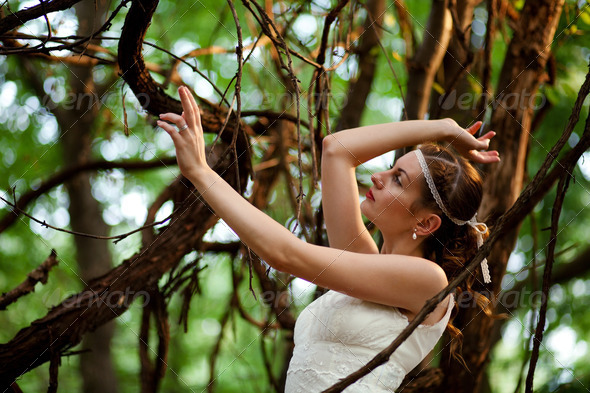 Bride Dancing in the Forest