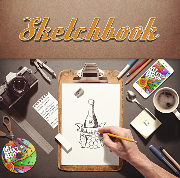 Sketchbook Stationery Scene Creator Mock-up