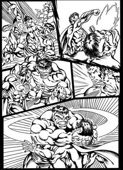 #inktober 2018: Superman vs Hulk page 2