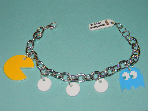 Pac-Man and Ghost charm bracelet