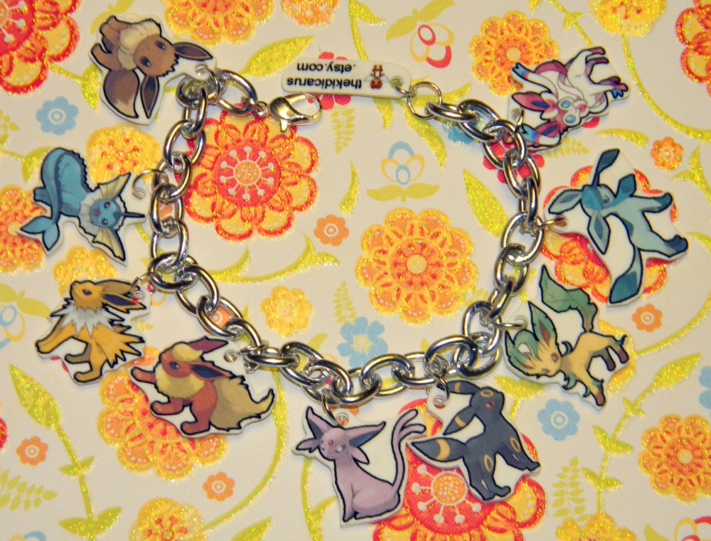 Updated Eevee Evolution Charm Bracelet Pokemon