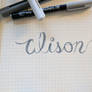 calligraphy sketch alison