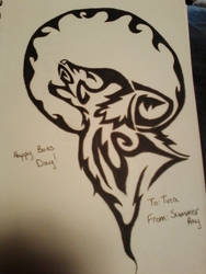 native american wolf design