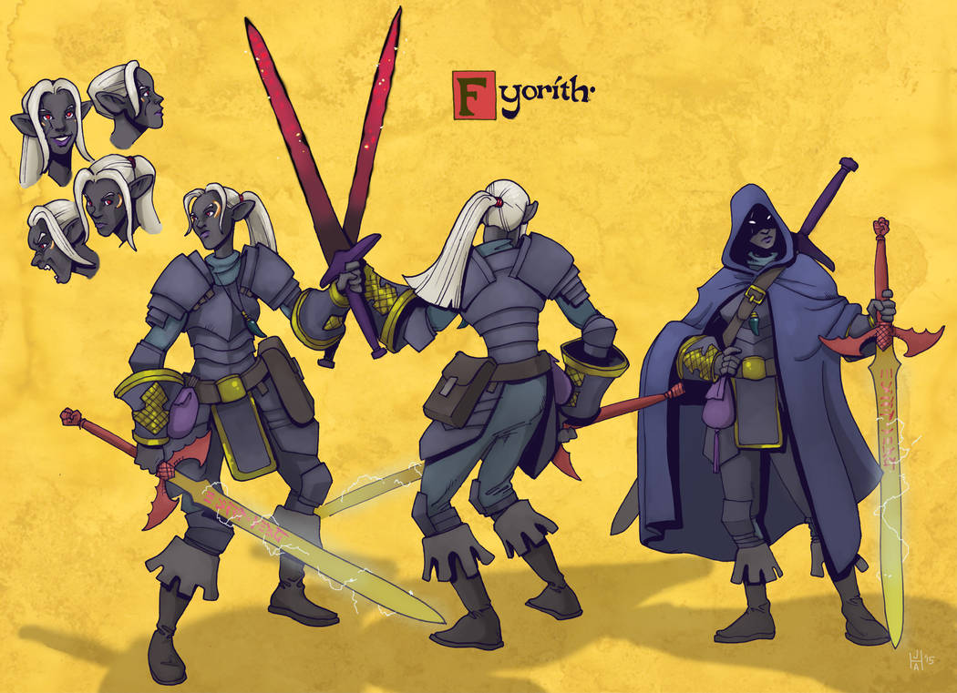 Fyorith as drow - reference sheet by Pachycrocuta on DeviantArt