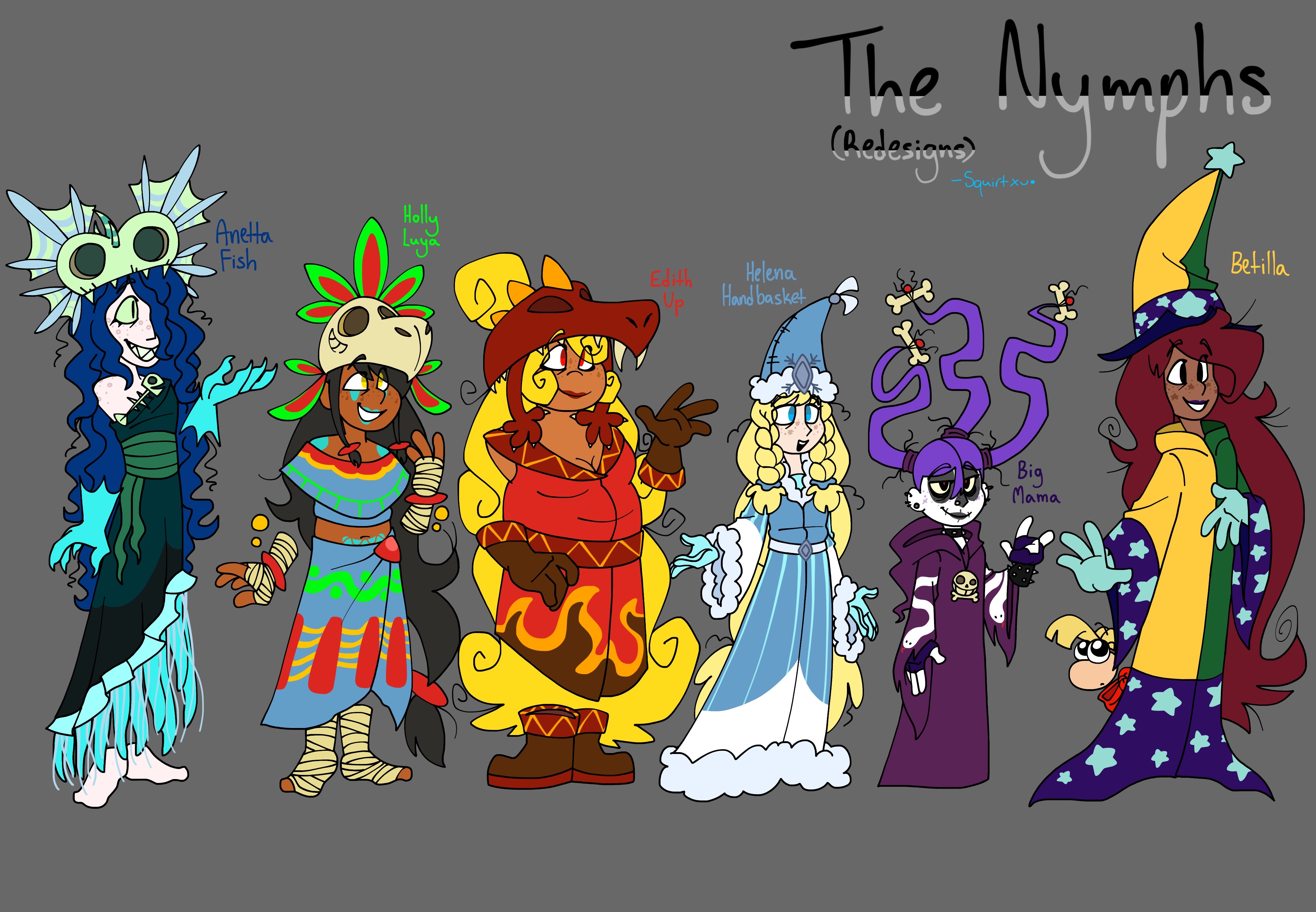 Rayman Nymphs Redesigns by ArtisticSquirt on DeviantArt