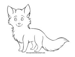 FREE Chibi fox lineart - Ms paint