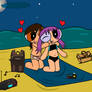 Boiler and Violet at the beach