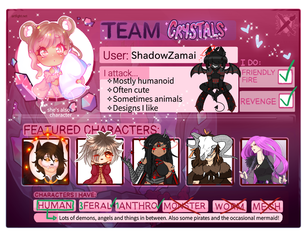 Artfight Team Crystals by ShadowZamai on DeviantArt