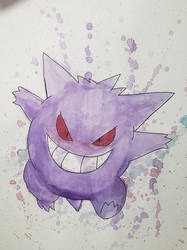 Gengar Watercolor and Pen