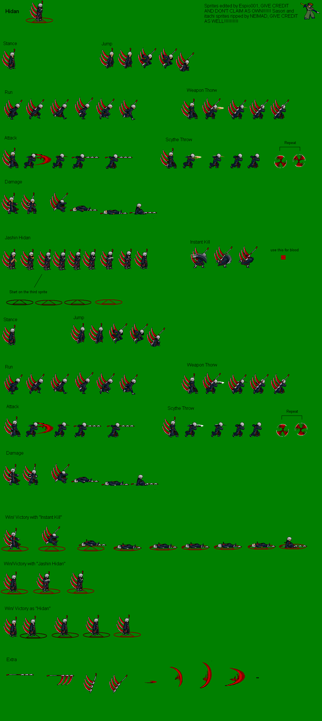 Hidan w/ Jashin Ritual and Curse Sprite Sheet by DanteWreckmen-999 on ...