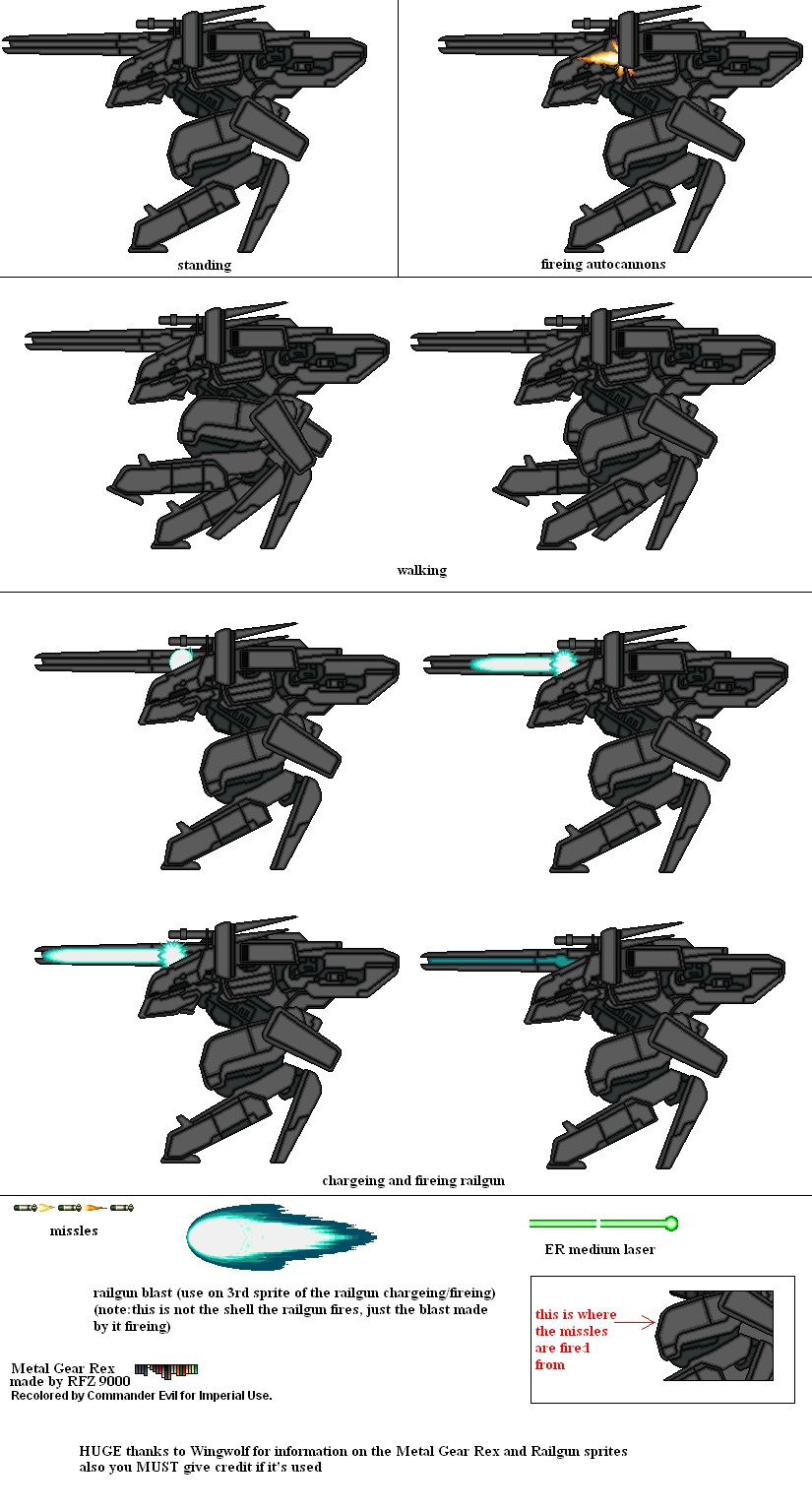 Metal Gear Rex Sprite Sheet by DanteWreckmen-999 on DeviantArt