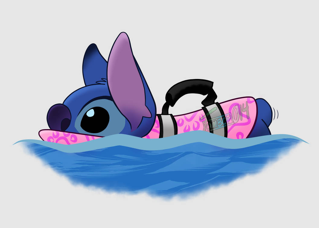 Stitch's first swim by Tomboy014 on DeviantArt