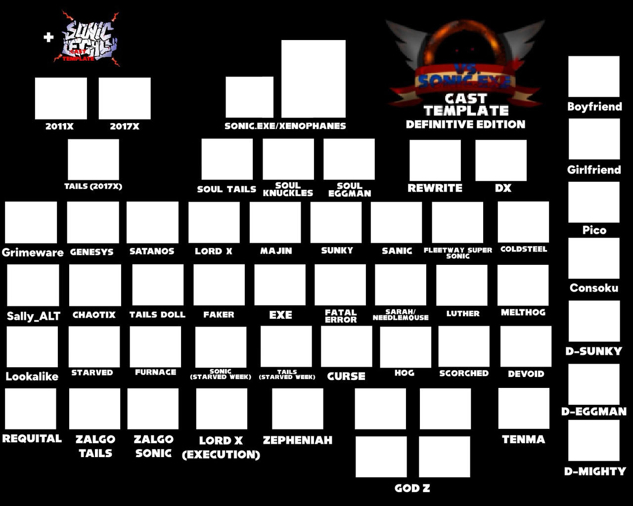 Exe Cast Sonic exe cast template 2v by naszircrockett3 on DeviantArt